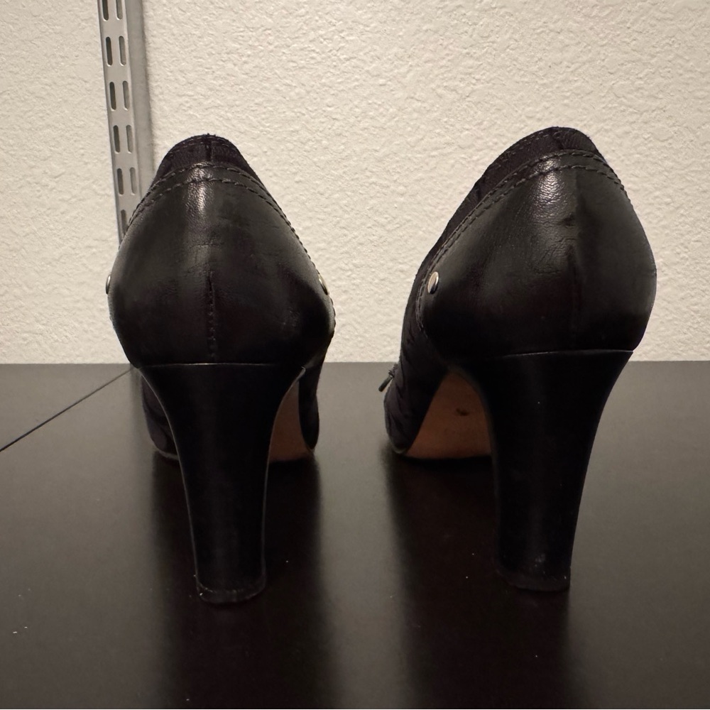 Coach Elegant Black Heels with Silver Buckle - Picture 4 of 4